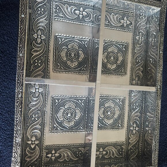 Handmade Wooden Serving Tray with silver work art handcrafted - Picture 4 of 5